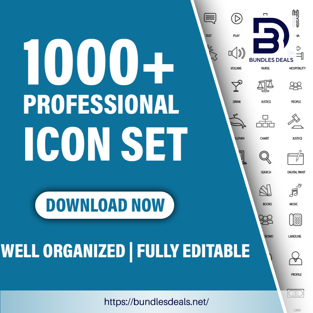 1000+ Professional Icon Set Bundle