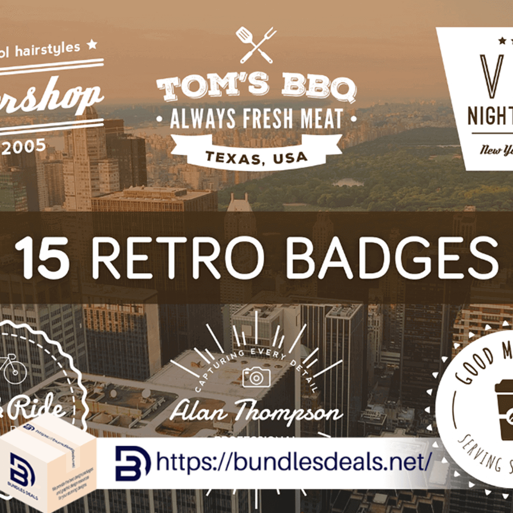 15 Vintage Badges   Retro Logos
