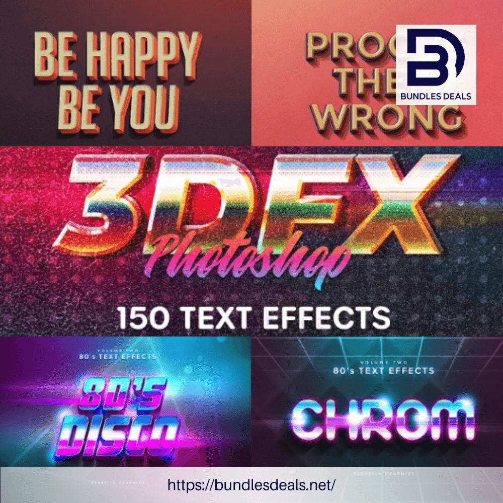 150 3d Text Effects PSD Bundle
