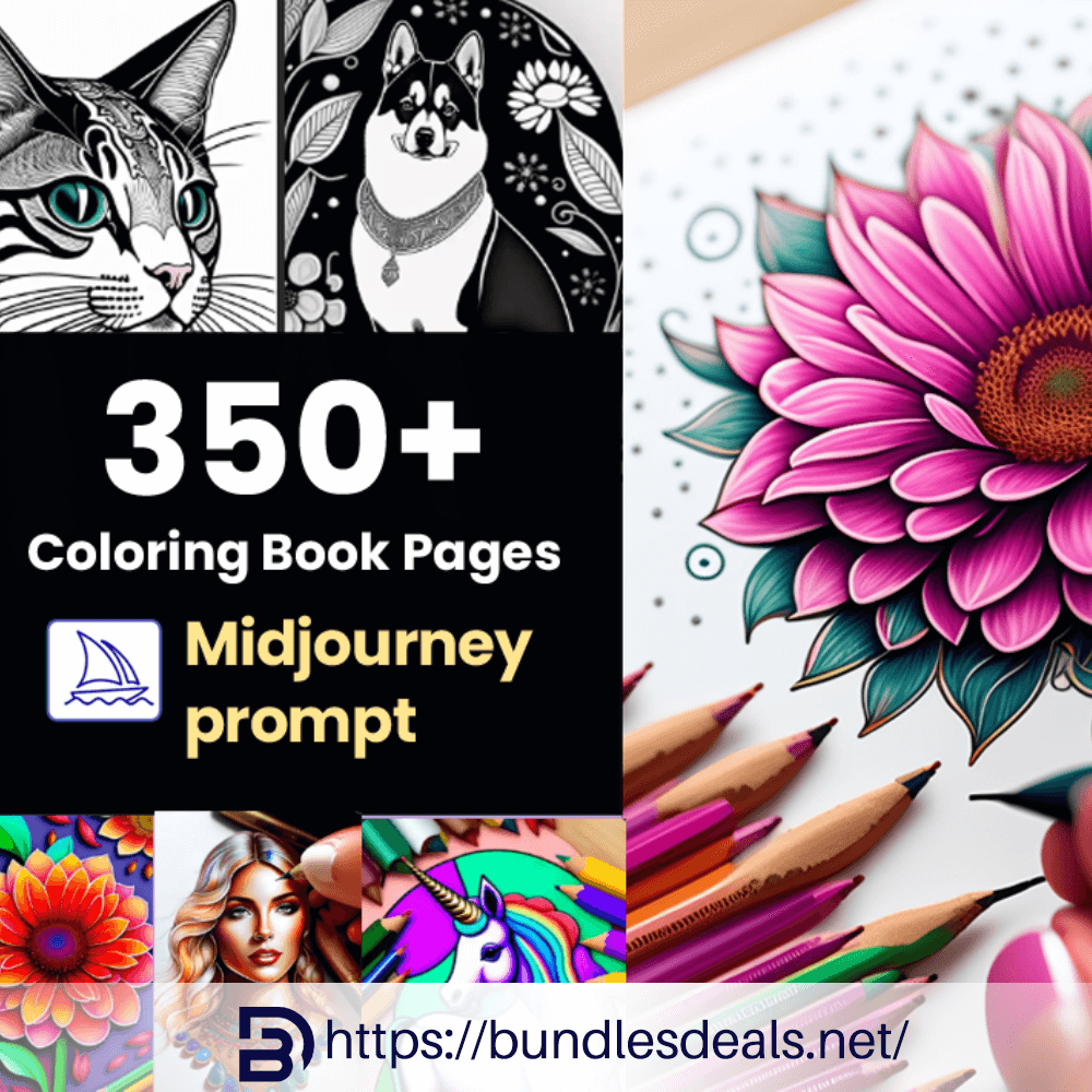 350+ Coloring Book Pages Midjourney Prompts