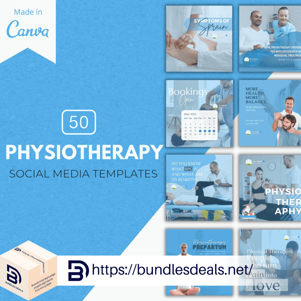 50 Premium Physiotherapy Canva Templates