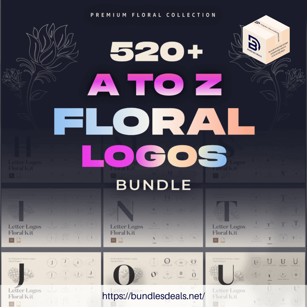 520 A To Z Floral Logos Bundle