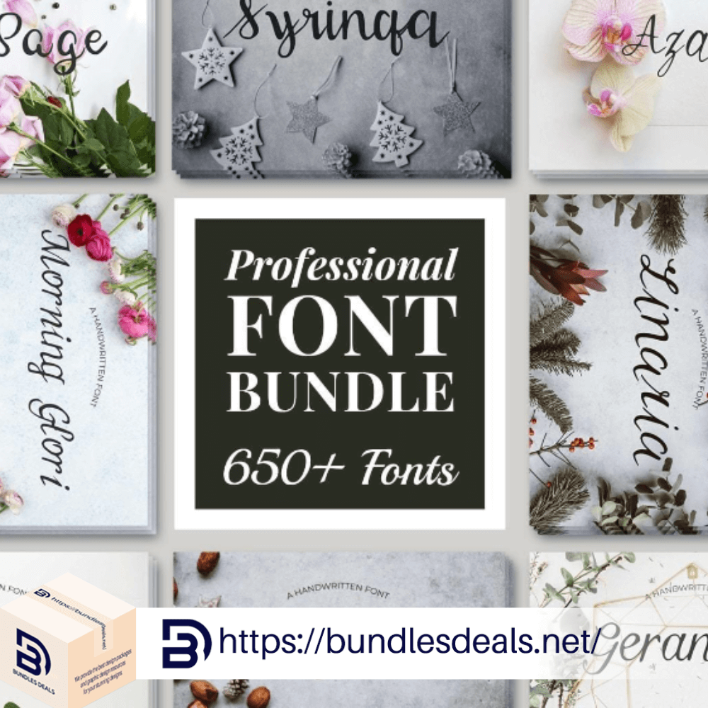 650+ Professional Font Bundle