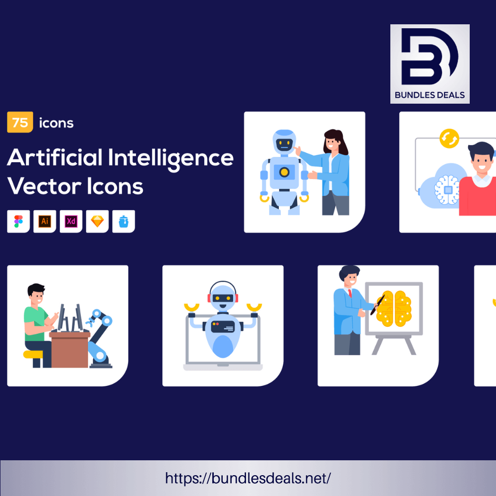 75 Artificial Intelligence Vector Icons