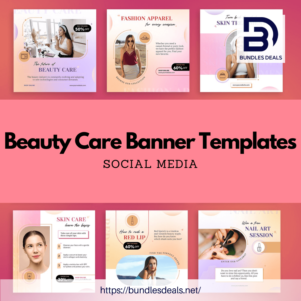 Beauty Care Banner Templates Social Media