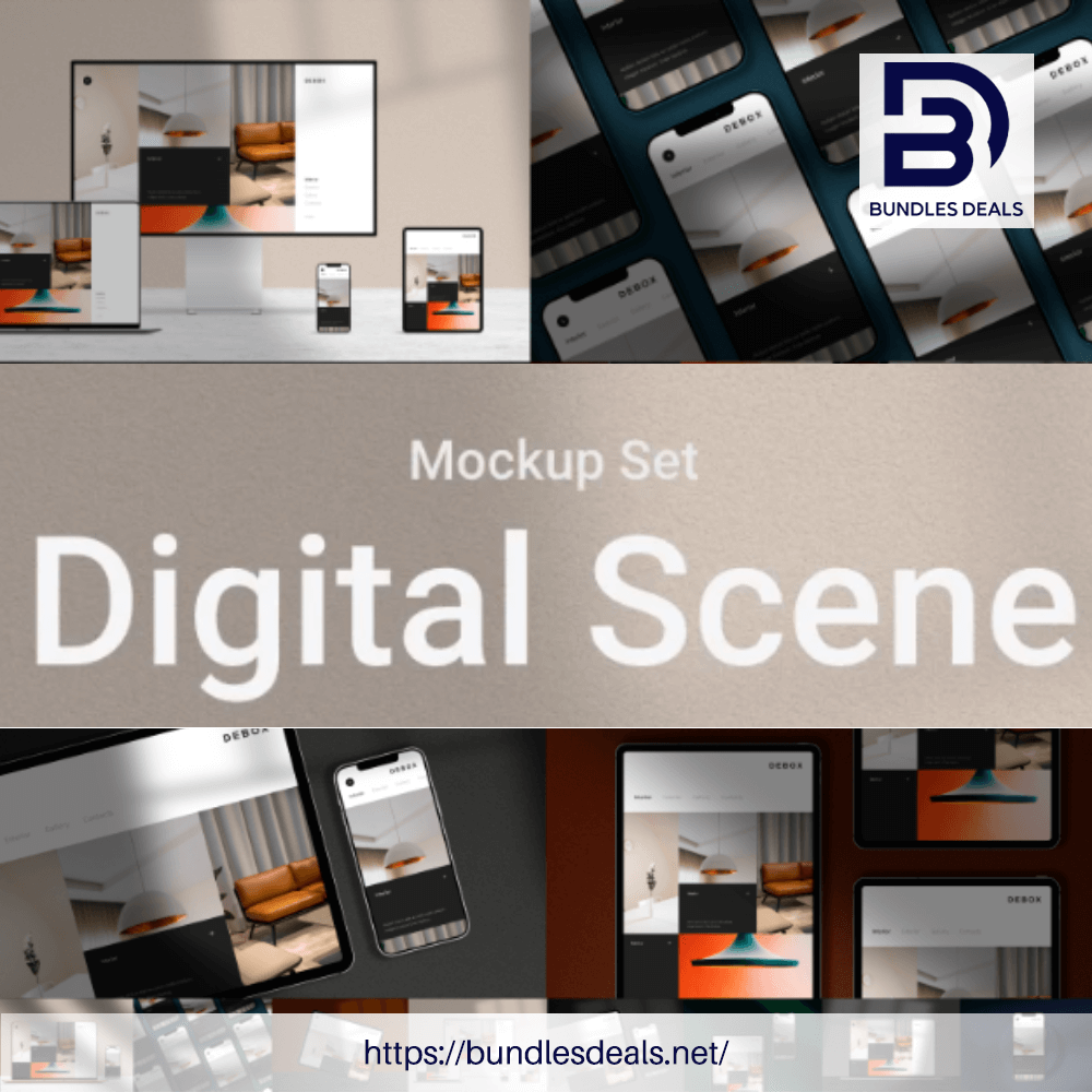 Digital Scene PSD Mockup Set