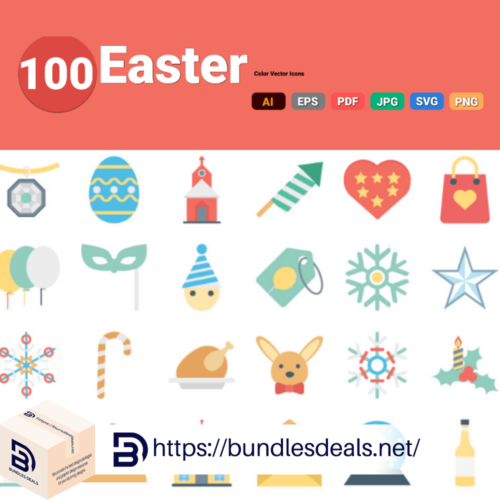 Easter Color Vector Icons Pack