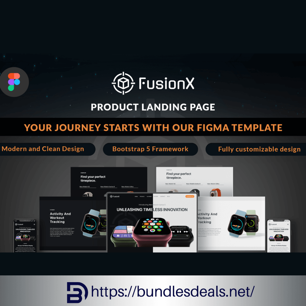 FusionX Product Landing Page Figma Template