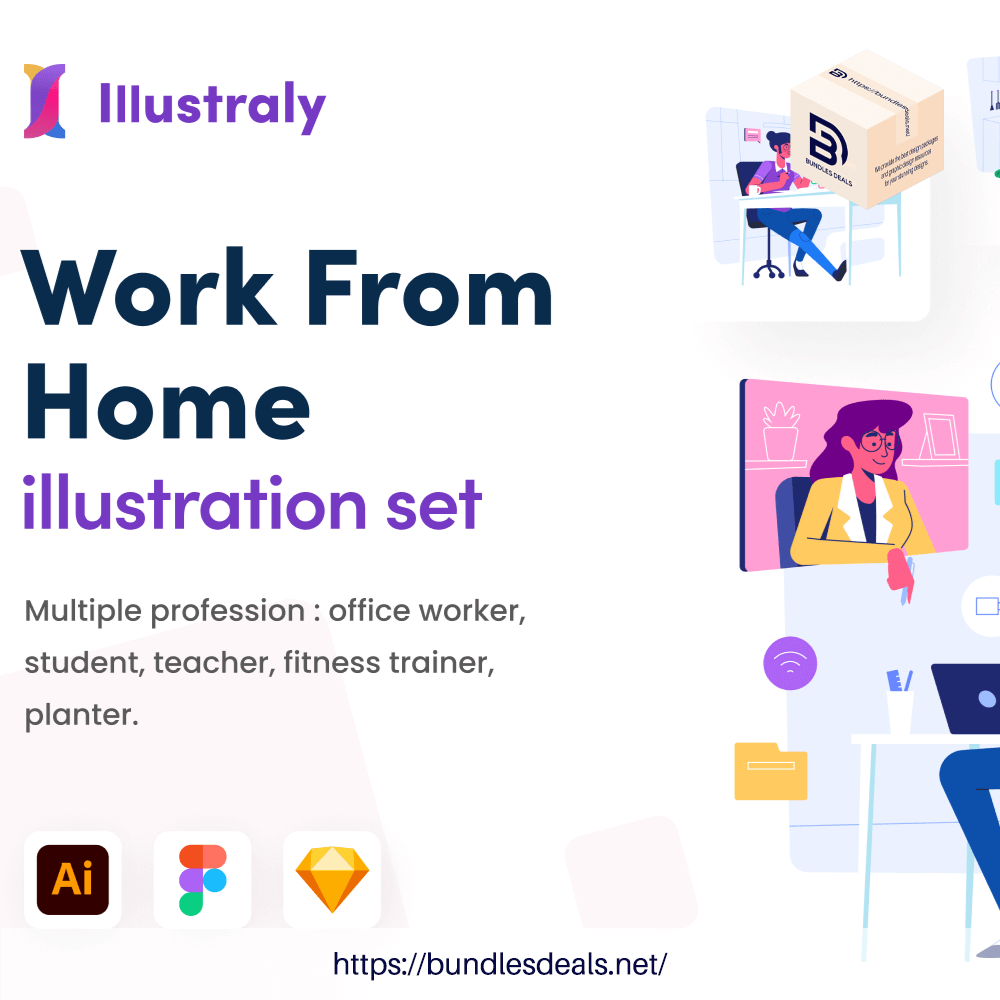 Illustraly - Work from Home Illustration