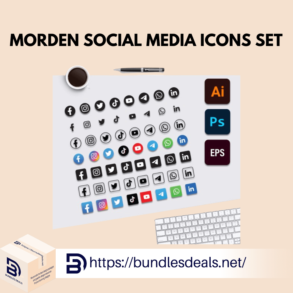 Morden Social Media Icons Set