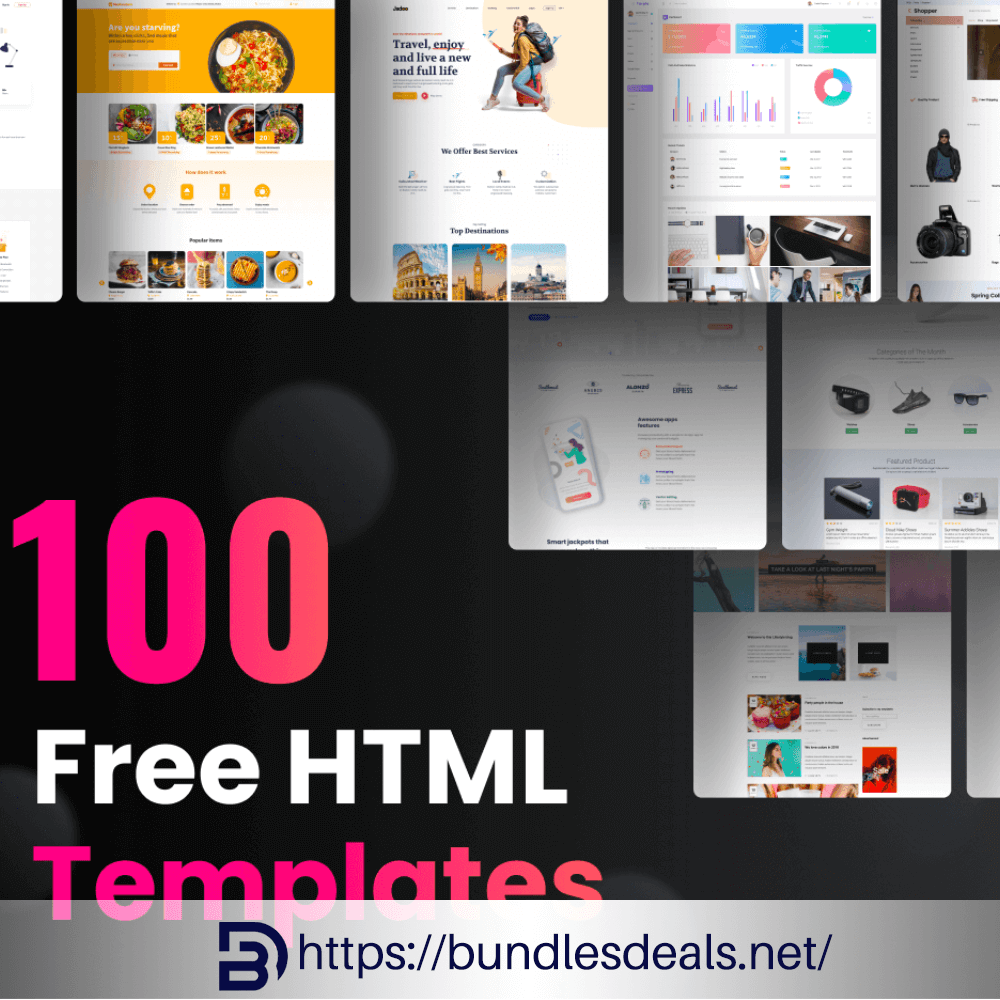 One Hundred FREE HTML5 Templates In One Bundle