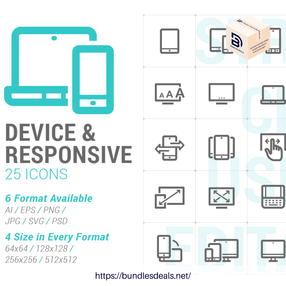 Responsive & Device Mini Iconset Template