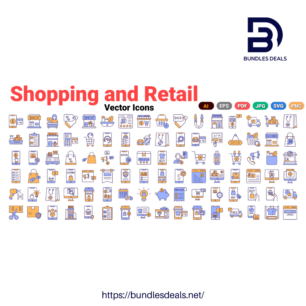 Shopping And Retail Vector Icons Set
