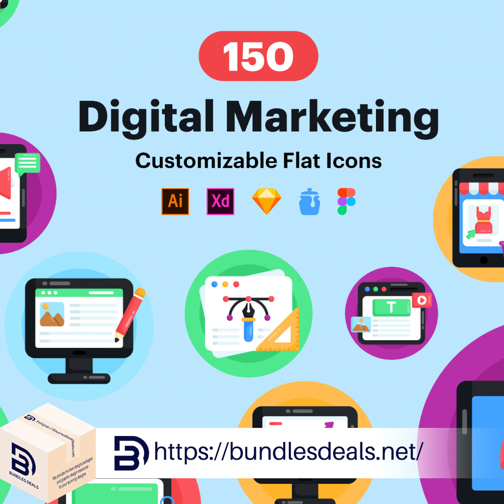 150 Digital Marketing Icons