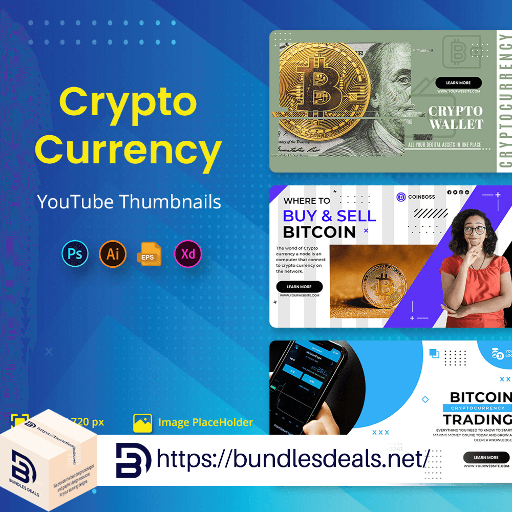 Cryptocurrency NFT YouTube Thumbnails Template