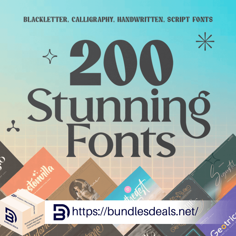 200 Stunning Serif Fonts Bundle