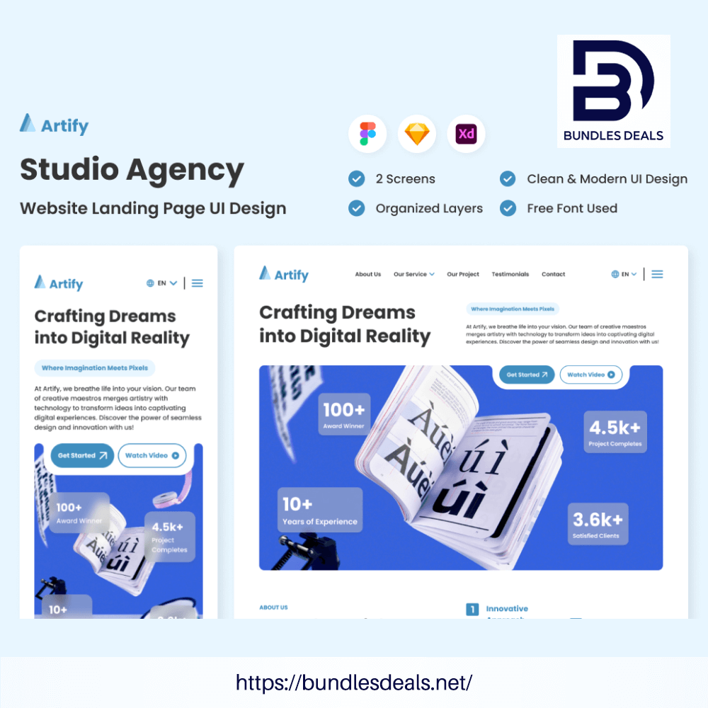 Artify   Studio Agency Landing Page