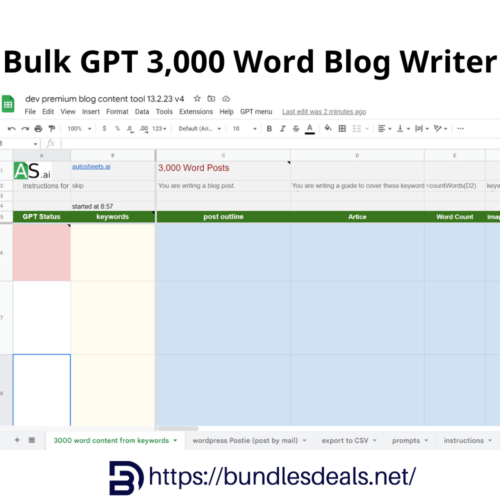 Bulk GPT 3,000 Word Blog Writer