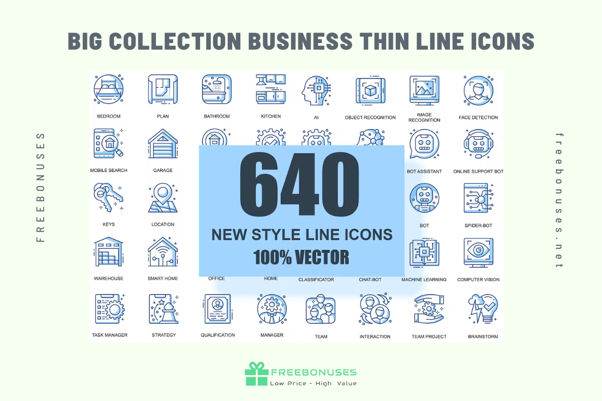BIG Collection Business Thin Line Icons