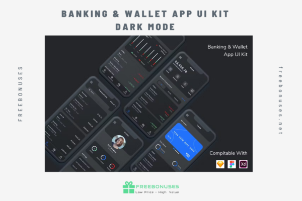 Banking & Wallet Appli UI Kit Dark Mode