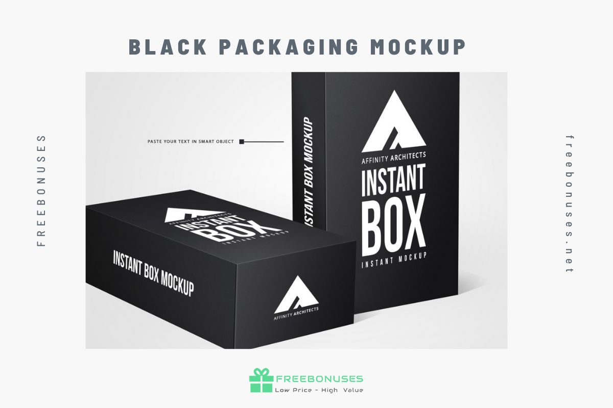 Black packaging mockup