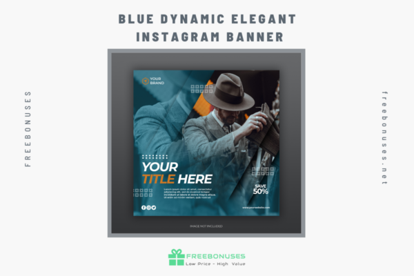 Blue dynamic elegant instagram banner