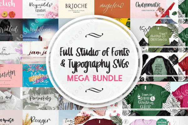Full Studio of Fonts and Typography SVGs Mega Bundle