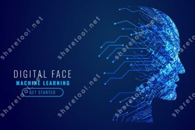 Digital Face Artificial Intelligence Background