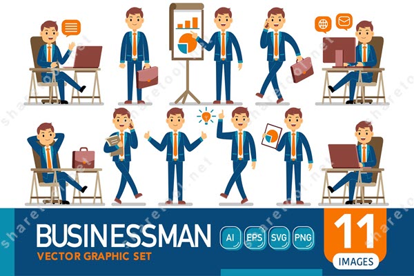 Businessman Vector Graphic Set