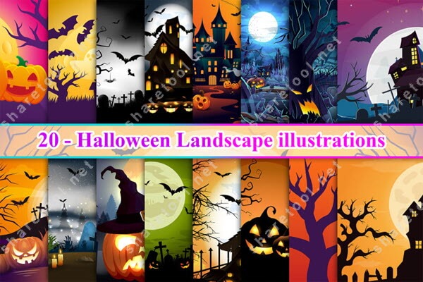 Halloween landscape Illustration