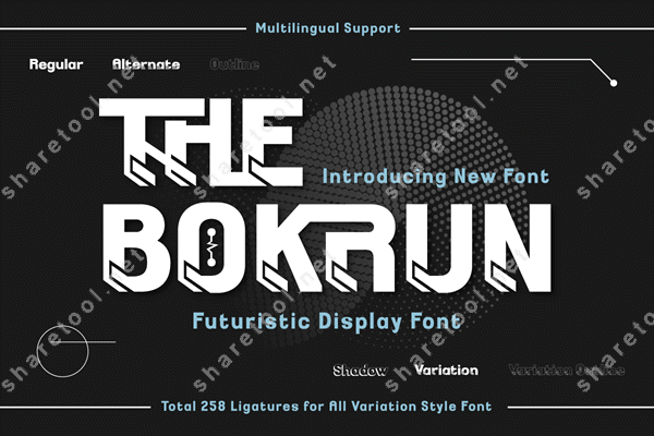 The Bokrun Futuristic Font