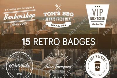 15 Retro Badges Template