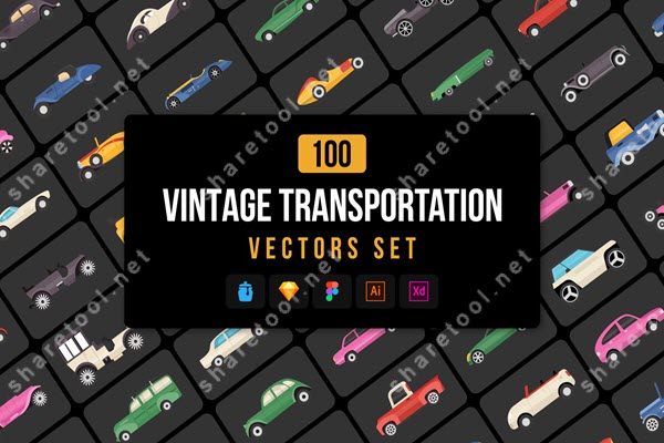 100 Vintage transport icons