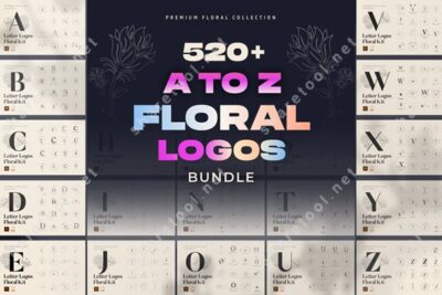520 A to Z Floral Logos Bundle