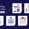 E-Learning Character Vector Icons