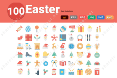 Easter Color Vector Icons