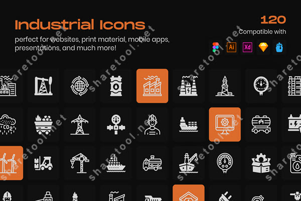 Pack of Industrial Linear Icons