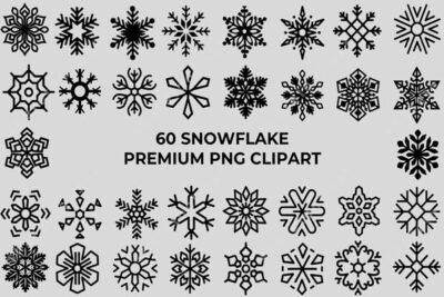 60 Snowflake Premium PNG Clipart