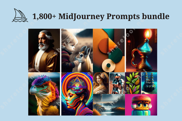 1,800+ MidJourney Prompts Bundle