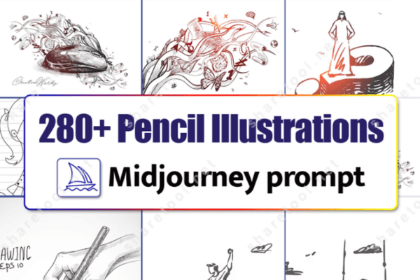 280+ Pencil Illustrations Midjourney Prompt