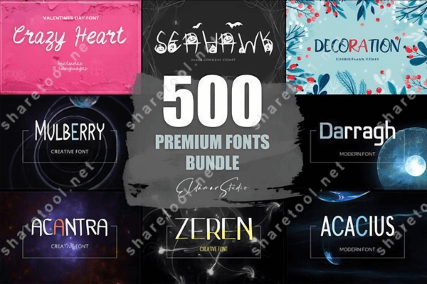 500 Premium Fonts Bundle